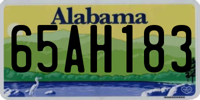 AL license plate 65AH183