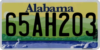 AL license plate 65AH203