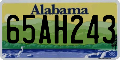 AL license plate 65AH243