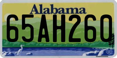 AL license plate 65AH260