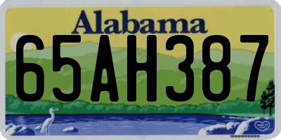 AL license plate 65AH387
