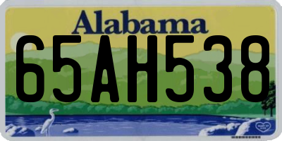 AL license plate 65AH538
