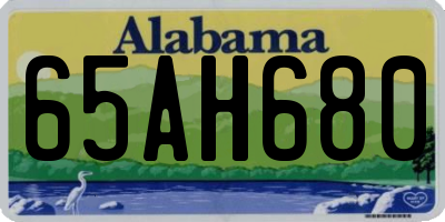 AL license plate 65AH680