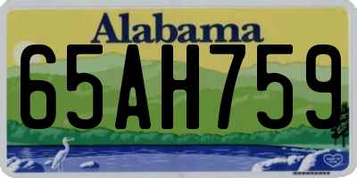 AL license plate 65AH759