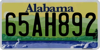 AL license plate 65AH892