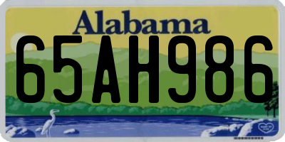 AL license plate 65AH986