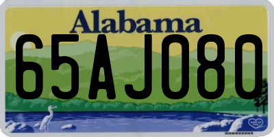AL license plate 65AJ080