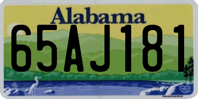 AL license plate 65AJ181