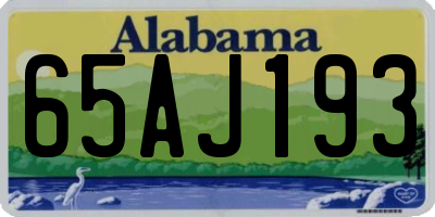 AL license plate 65AJ193