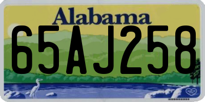 AL license plate 65AJ258