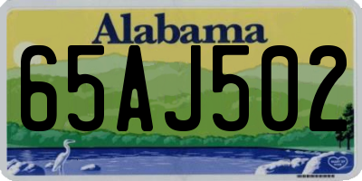 AL license plate 65AJ502