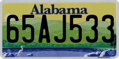 AL license plate 65AJ533