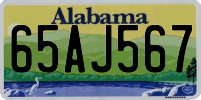 AL license plate 65AJ567