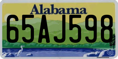 AL license plate 65AJ598