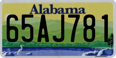 AL license plate 65AJ781