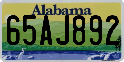 AL license plate 65AJ892