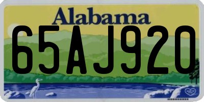 AL license plate 65AJ920