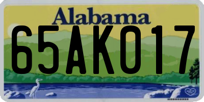 AL license plate 65AK017