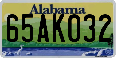 AL license plate 65AK032