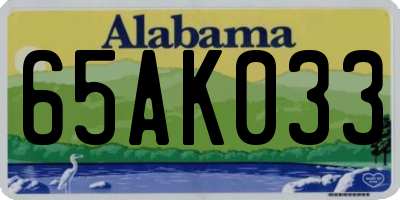 AL license plate 65AK033
