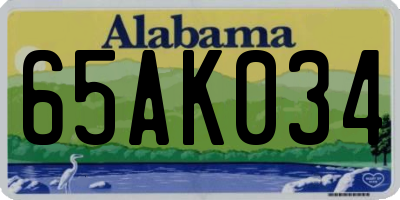 AL license plate 65AK034