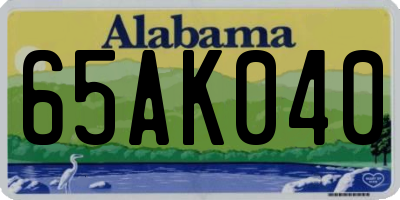 AL license plate 65AK040