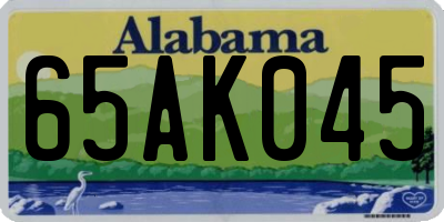 AL license plate 65AK045