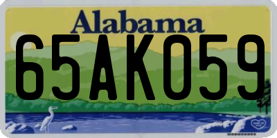 AL license plate 65AK059