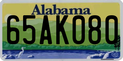 AL license plate 65AK080
