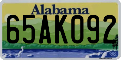 AL license plate 65AK092