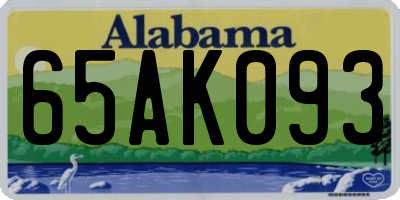 AL license plate 65AK093