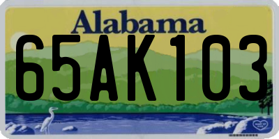 AL license plate 65AK103