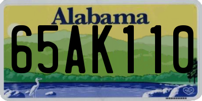 AL license plate 65AK110