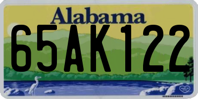AL license plate 65AK122