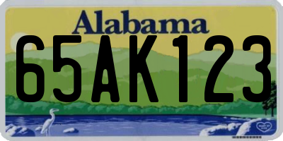 AL license plate 65AK123