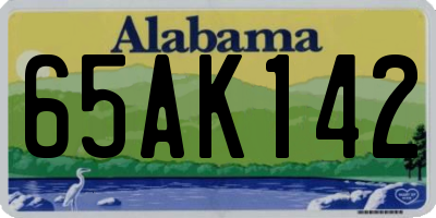 AL license plate 65AK142