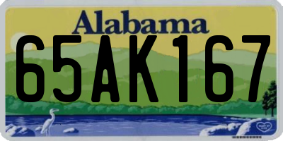 AL license plate 65AK167