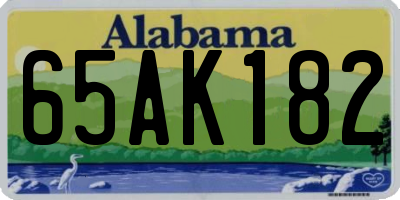 AL license plate 65AK182