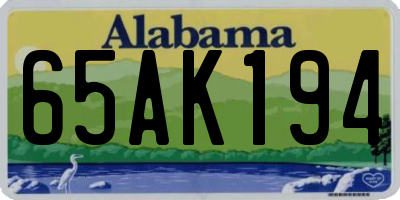 AL license plate 65AK194