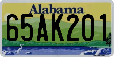 AL license plate 65AK201