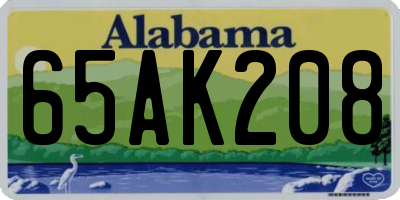 AL license plate 65AK208
