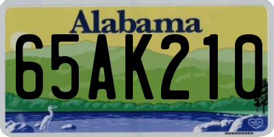 AL license plate 65AK210
