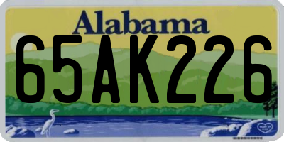 AL license plate 65AK226
