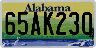 AL license plate 65AK230