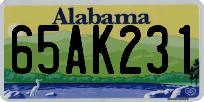 AL license plate 65AK231