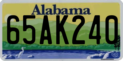 AL license plate 65AK240