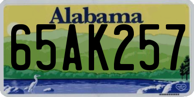 AL license plate 65AK257
