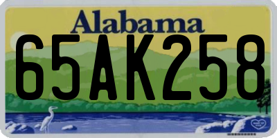 AL license plate 65AK258