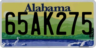 AL license plate 65AK275