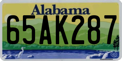 AL license plate 65AK287
